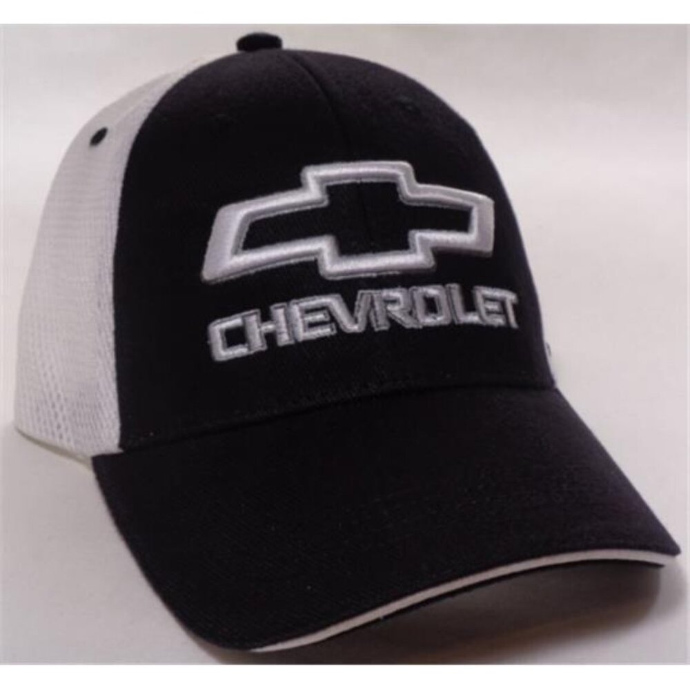 Retro Vintage Style Snapback License Chevrolet Chevy Bowtie Black White Mesh Hat